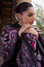 Load image into Gallery viewer, Black &amp; Purple Tree of Life Kantha Dupatta
