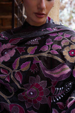 Load image into Gallery viewer, Black &amp; Purple Tree of Life Kantha Dupatta
