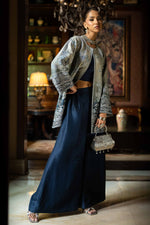 Load image into Gallery viewer, Navy Blue And Silver Jacket
