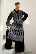 Load image into Gallery viewer, Black &amp; White Chikankari Kurta
