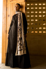 Load image into Gallery viewer, Ivory &amp; Black Kantha Dupatta
