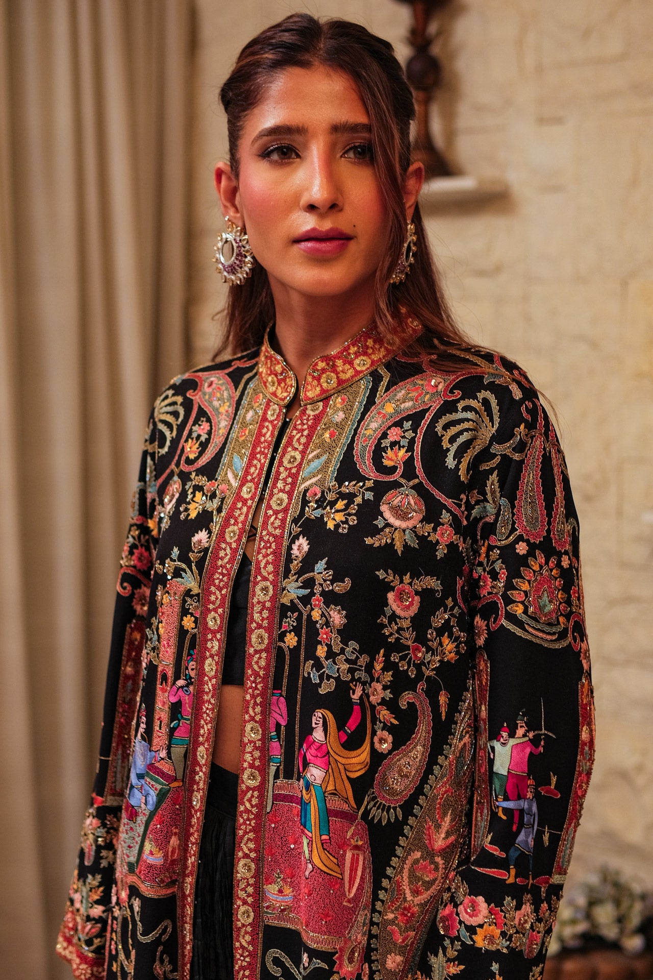 Black Mughal Darbar Jacket