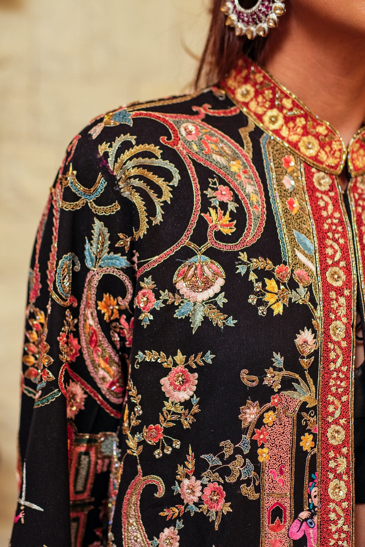 Black Mughal Darbar Jacket
