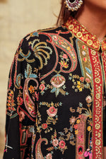 Load image into Gallery viewer, Black Mughal Darbar Jacket
