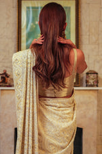 Load image into Gallery viewer, Ivory &amp; Silver Kashidakari Saree
