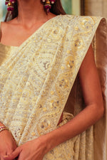 Load image into Gallery viewer, Ivory &amp; Silver Kashidakari Saree

