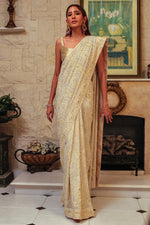 Load image into Gallery viewer, Ivory &amp; Silver Kashidakari Saree
