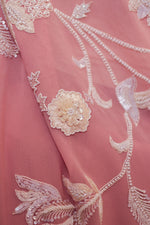 Load image into Gallery viewer, Tea Pink &amp; Off White Floral  Saree
