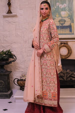 Load image into Gallery viewer, Beige &amp; Maroon Kashidakari Shirt Dupatta &amp; Sharara
