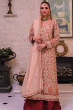 Load image into Gallery viewer, Beige &amp; Maroon Kashidakari Shirt Dupatta &amp; Sharara
