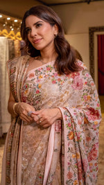 Load image into Gallery viewer, Tea Pink Kashidakari Saree
