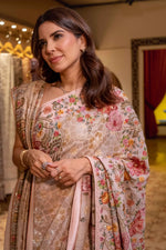 Load image into Gallery viewer, Tea Pink Kashidakari Saree
