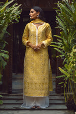 Load image into Gallery viewer, Yellow Chikankari &amp; Gota Shirt &amp; Dupatta

