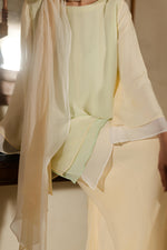 Load image into Gallery viewer, Sorbet Yellow  Layered Shirt,  Palazzo &amp; Stole

