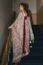 Load image into Gallery viewer, Wine &amp; Ivory Kashidakari Saree
