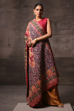 Load image into Gallery viewer, Aafrinish By Niazi Rabita Ali Rizwan Ul Haq Mughlai Kashidakari Shawl Reminiscent of the rich Mughal era our majestic heirloom shawl Pakistan Fashion
