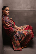 Load image into Gallery viewer, Aafrinish By Niazi Rabita Ali Rizwan Ul Haq Mughlai Kashidakari Shawl Reminiscent of the rich Mughal era our majestic heirloom shawl Pakistan Fashion
