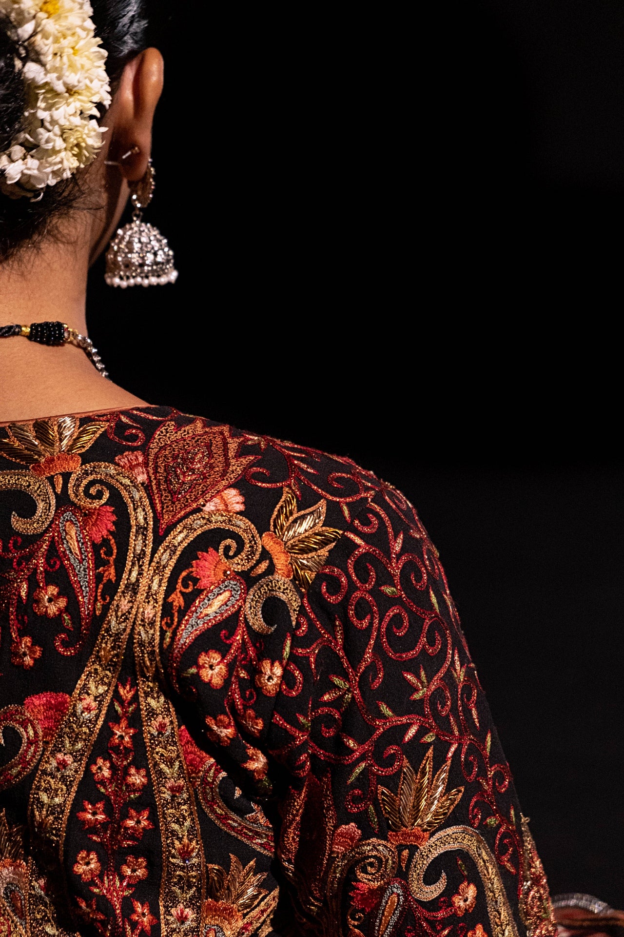 Kathakaars Black Kashidakari Peshwaz