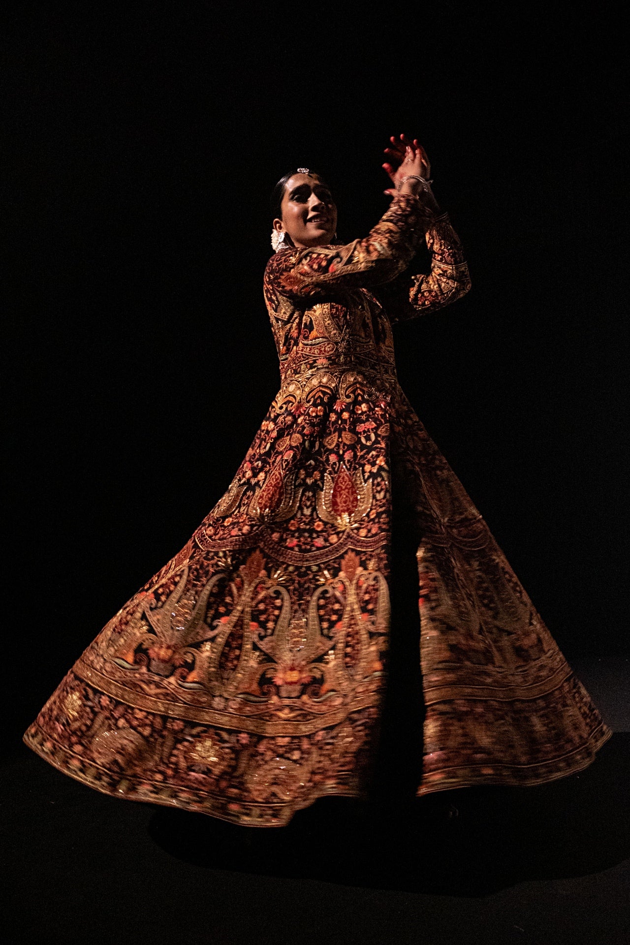 Kathakaars Black Kashidakari Peshwaz