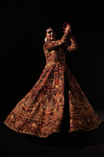 Load image into Gallery viewer, Kathakaars Black Kashidakari Peshwaz
