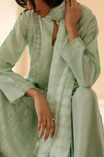 Load image into Gallery viewer, Aqua Green Boski Silk Kurta
