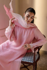 Load image into Gallery viewer, Rose Pink Layered Shirt, Palazzo &amp; Stole
