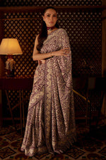 Load image into Gallery viewer, Maroon &amp; Ivory Kashidakari Saree
