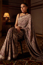 Load image into Gallery viewer, Maroon &amp; Ivory Kashidakari Saree
