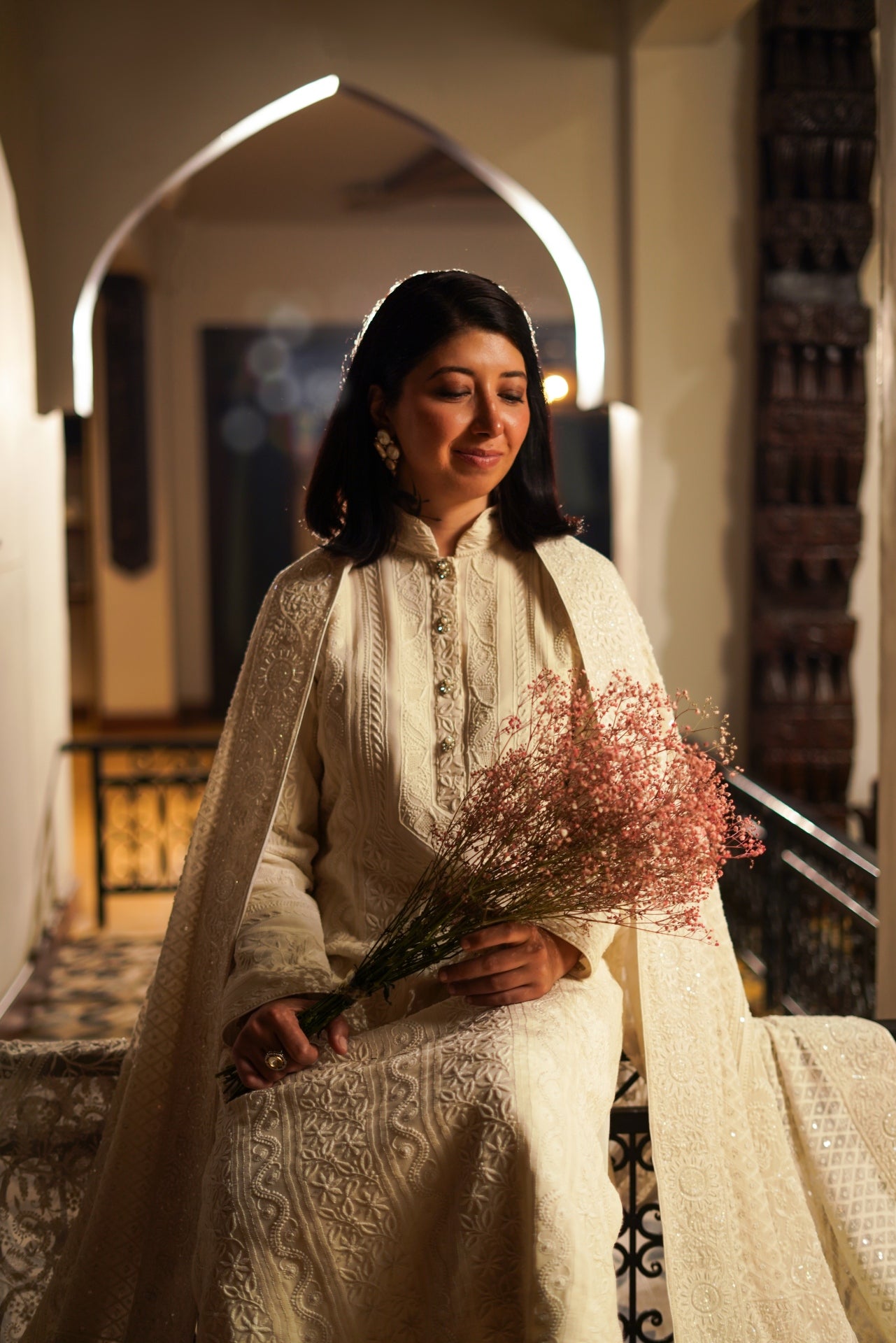 White Chikankari Kurta and Dupatta 