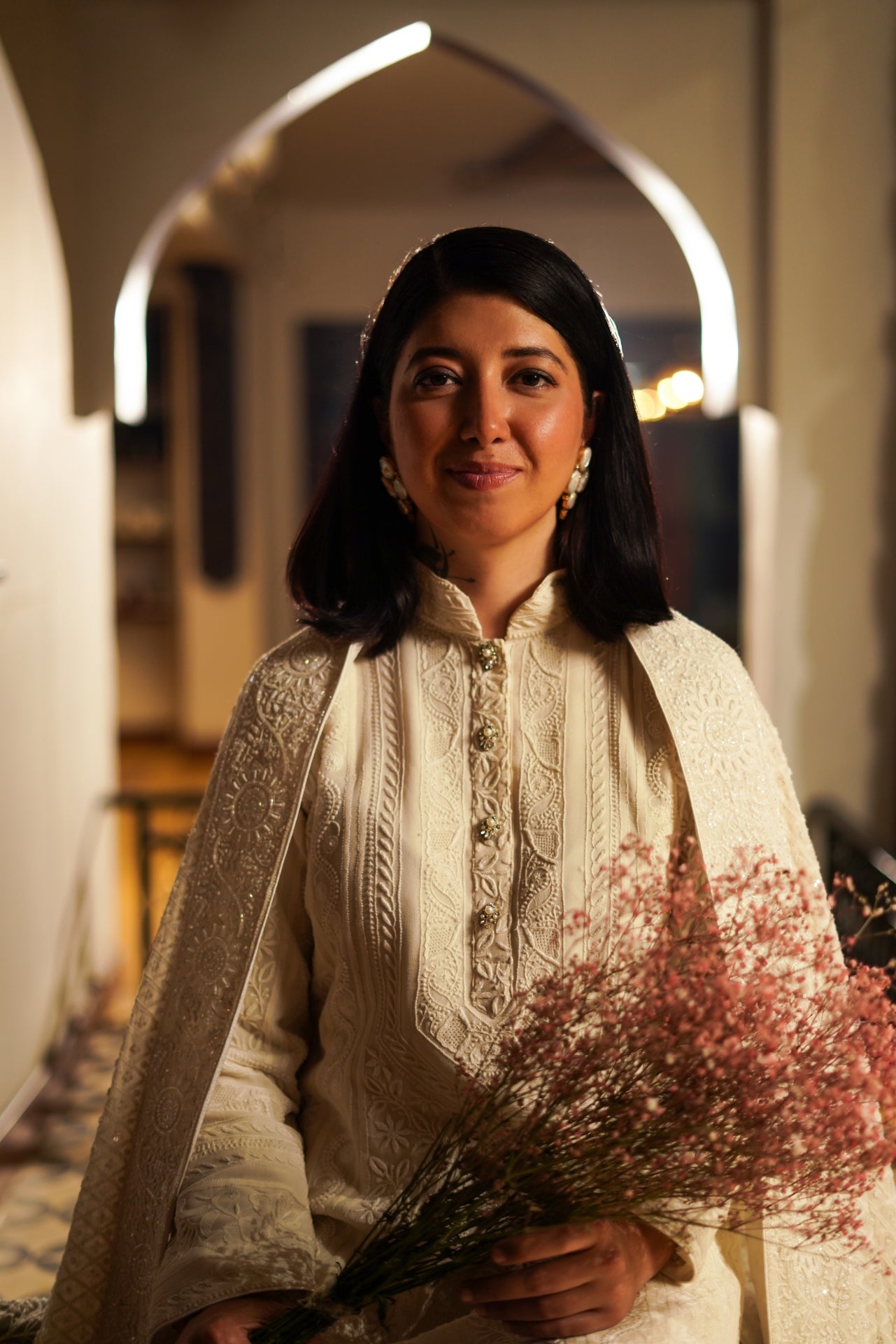 White Chikankari Kurta and Dupatta 