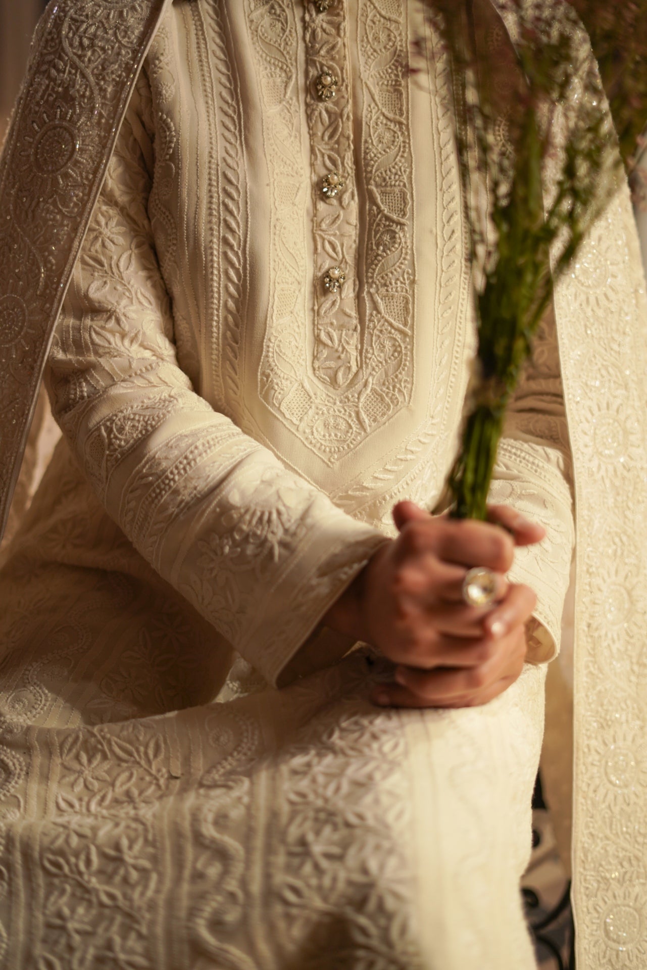 White Chikankari Kurta and Dupatta 