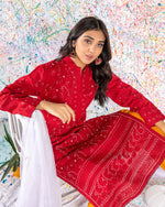 Load image into Gallery viewer, Deep Red Chikankari Kurta

