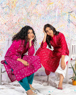 Load image into Gallery viewer, Striking Plum Chikankari Kurta
