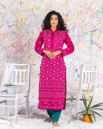 Load image into Gallery viewer, Striking Plum Chikankari Kurta
