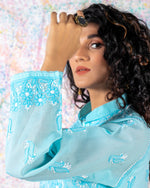 Load image into Gallery viewer, Sky Blue Chikankari Kurta
