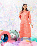 Load image into Gallery viewer, Coral Chikankari Kurta
