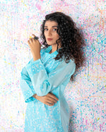 Load image into Gallery viewer, Sky Blue Chikankari Kurta
