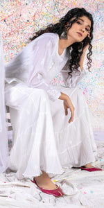 Load image into Gallery viewer, White Crinkle Cotton Sharara
