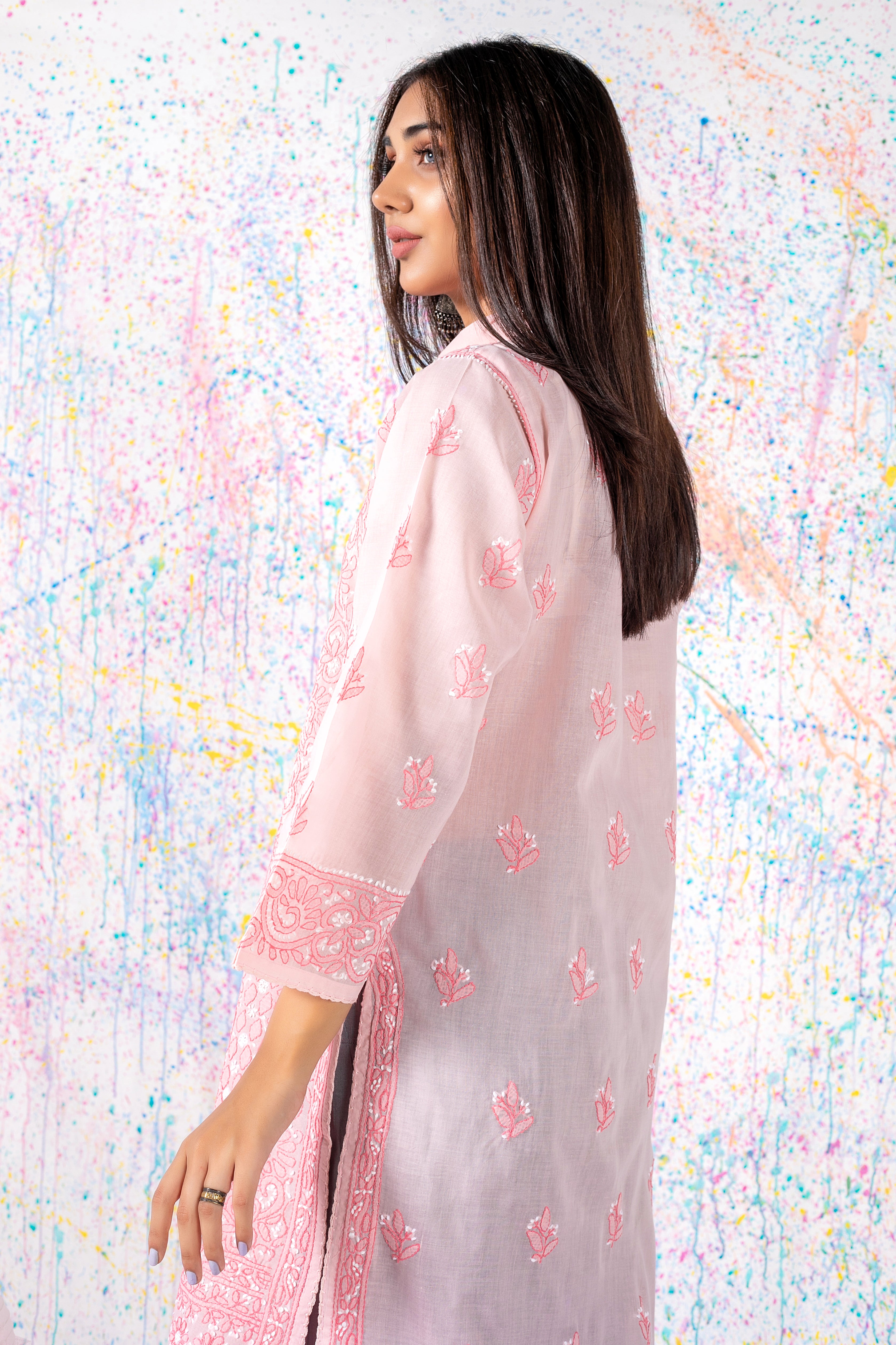 Pale Pink Chikankari Kurta