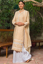 Load image into Gallery viewer, Aafrinish by Niazi Ekra Faiz Elegant Beige Chikankari and Mirror Work Kurta
