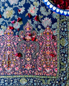 aafrinish floral Indian Chintz shawl pure georgette chiffon rose petals