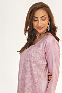 Pale Mauve Tusser Silk Kurta