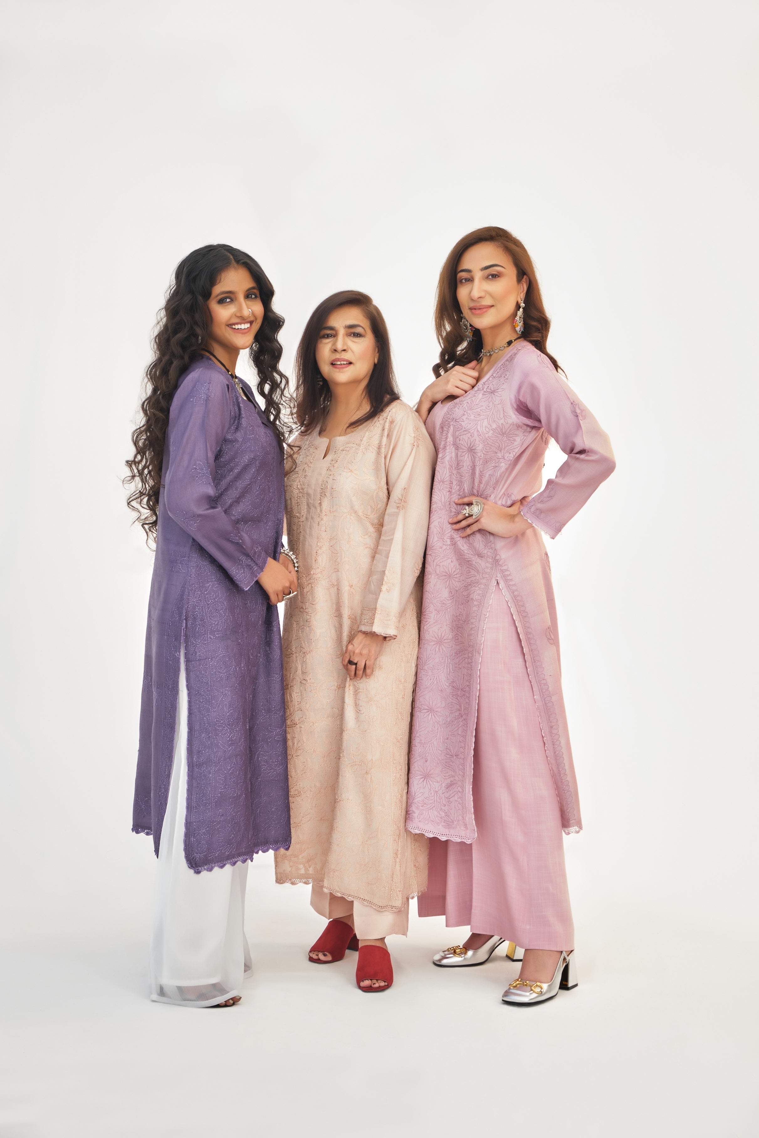 Pale Mauve Tusser Silk Kurta