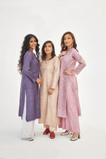 Load image into Gallery viewer, Pale Mauve Tusser Silk Kurta
