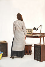 Load image into Gallery viewer, Cloud Grey Tusser Silk Kurta
