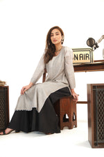 Load image into Gallery viewer, Cloud Grey Tusser Silk Kurta
