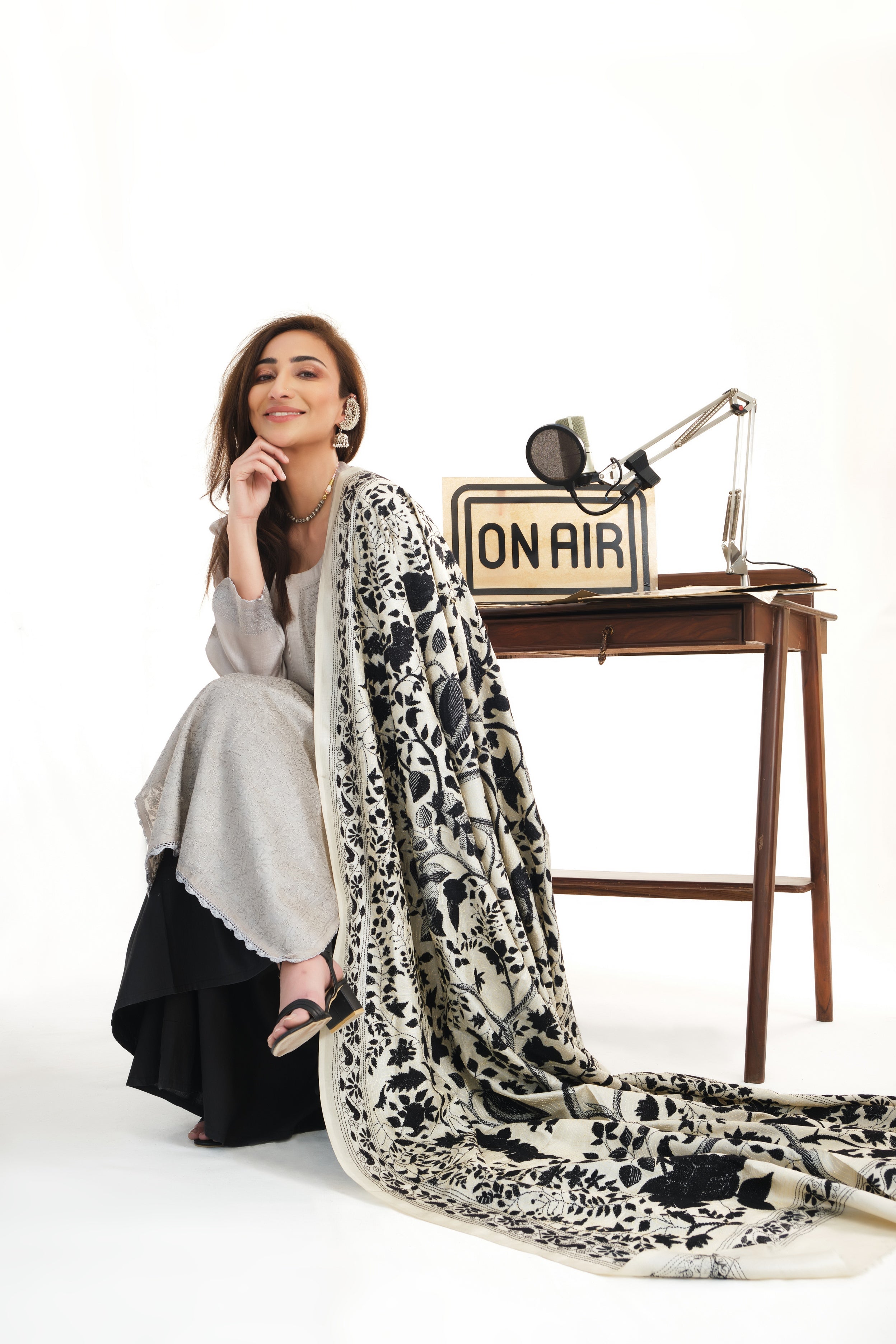 Cloud Grey Tusser Silk Kurta