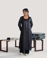 Load image into Gallery viewer, Black Tusser Silk Kurta
