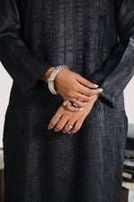 Load image into Gallery viewer, Black Tusser Silk Kurta

