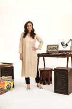 Load image into Gallery viewer, Wheat Tusser Silk Kurta
